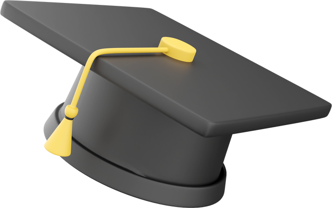 3D rendering of a university graduation cap. 3d illustration icon isolated. 3D rendering release cap icon